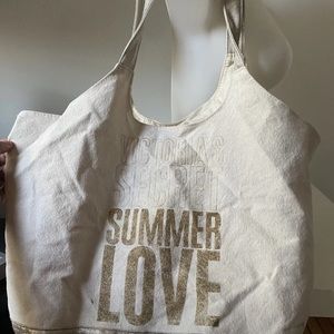 Victoria Secret Large Canvas Tote - Travel Bombshell Summer Shoulder Bag